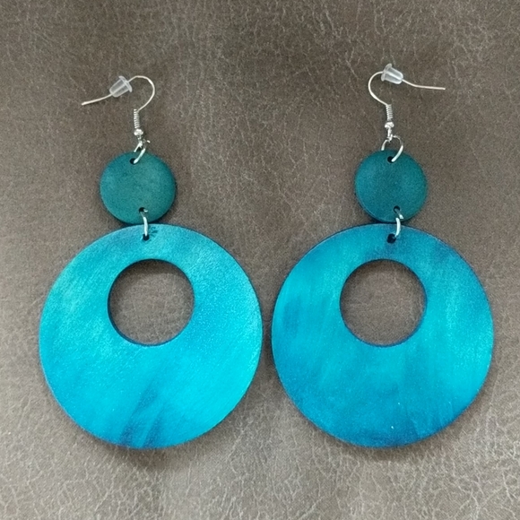 Jewelry - 2/$20 turquoise wooden earrings